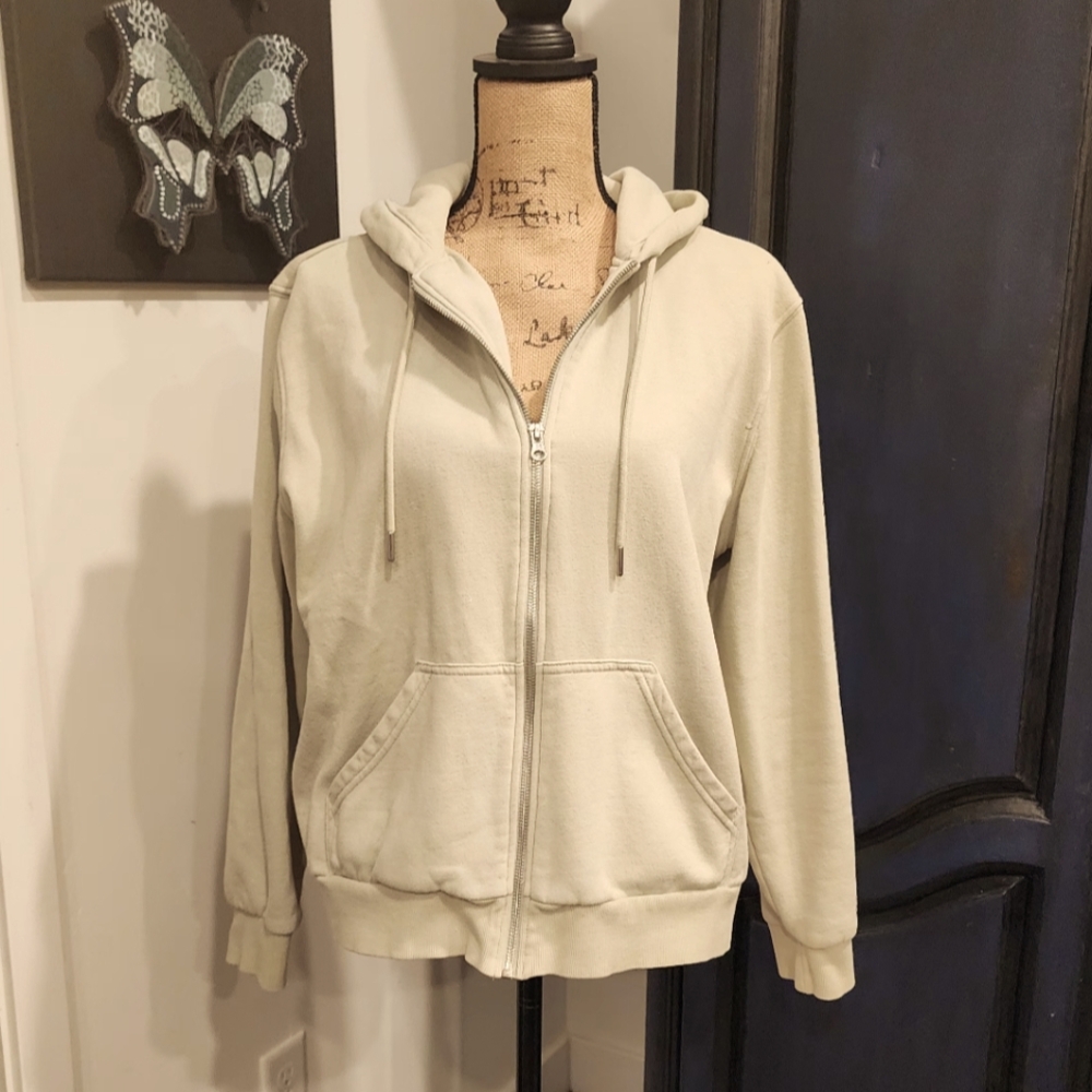 H&M Light Gray Zip-Up Hoodie